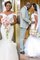 Tüll Meerjungfrau Stil Schulterfrei Attraktiv Ärmelloses Brautkleid mit Sweep Zug - Bild 1
