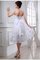 Organza Trägerloser Ausschnitt Prinzessin Knielanges Brautkleid mit Perlen - Bild 2