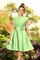 Prinzessin A-Linie Reißverschluss Knielanges Brautjungfernkleid ohne Ärmeln - Bild 26
