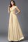 A-Linie Chiffon Bodenlanges Brautjungfernkleid mit V-Ausschnitt mit Empire Taille - Bild 5