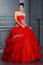 Organza Duchesse-Linie Bodenlanges Partykleid mit Empire Taille ohne Ärmeln - Bild 1