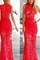 Blumen Hohl Maxikleid Rot Spitze Club Kleider - Bild 1