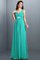 Plissiertes Prinzessin Normale Taille Chiffon Bodenlanges Brautjungfernkleid - Bild 15