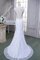 Normale Taille Ärmellos Sittsames Brautkleid mit Bordüre aus Spitze - Bild 2