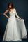 Sweep Zug V-Ausschnitt Schlichtes Brautkleid aus Spitze mit Stickerei - Bild 1