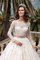 A-Linie Lange Ärmeln Romantisches Brautkleid mit Applikation mit Knöpfen - Bild 2