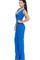 Overall Polyester Fabelhaft Elasthan Blau V-Ausschnitt Club Kleider - Bild 5