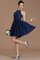 Reißverschluss Ärmelloses Natürliche Taile Kurzes Brautjungfernkleid mit Bordüre - Bild 16