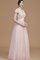 Tüll Prinzessin A-Linie Bodenlanges Brautjungfernkleid mit Schleife - Bild 6