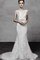 Kurze Ärmeln Bodenlanges Brautkleid mit Bordüre mit Applike - Bild 1