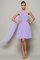 Prinzessin Ein Schulter Ärmelloses Mini Brautjungfernkleid aus Chiffon - Bild 16