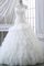 A-Line Ärmellos Nackenband Brautkleid mit Bordüre mit Rüschen - Bild 1