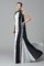 Reißverschluss plissiertes Enges Abendkleid aus Chiffon mit Hohem Kragen - Bild 3