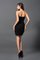 Natürliche Taile Herz-Ausschnitt Enges Mini Cocktailkleid mit Bordüre - Bild 2
