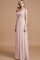 A-Line Prinzessin Chiffon Bodenlanges Brautjungfernkleid mit Reißverschluss - Bild 5