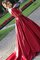 Prinzessin Sweep Zug A-Line Normale Taille Satin V-Ausschnitt Atemberaubend Abendkleid - Bild 2