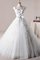 Perlenbesetztes Duchesse-Linie Bodenlanges Brautkleid mit Bordüre mit Rüschen - Bild 1