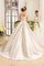 Sweep Zug Romantisches Bodenlanges Brautkleid mit Applike aus Satin - Bild 2
