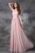 Chiffon A-Line Gerüschtes Bodenlanges Sittsames Brautjungfernkleid - Bild 1