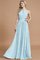 Prinzessin A-Line Ärmelloses Brautjungfernkleid aus Chiffon mit Natürlicher Taille - Bild 23