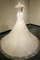 Queen Anne Ausschnitt Kurze Ärmeln Halle Bodenlanges Brautkleid mit Bordüre - Bild 2