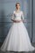 Duchesse-Linie Natürliche Taile V-Ausschnitt Niedlich Brautkleid mit Bordüre aus Tüll - Bild 4