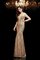 Meerjungfrau Stil Bodenlanges Anständiges Abendkleid mit Bordüre aus Paillette - Bild 4