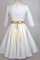 A-Line Halbe Ärmeln Reißverschluss Kurzes Brautkleid aus Satin - Bild 2