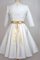 A-Line Halbe Ärmeln Reißverschluss Kurzes Brautkleid aus Satin - Bild 2