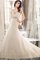 Klassisches Kurze Ärmeln Bodenlanges Brautkleid mit Perlen mit Applike - Bild 1