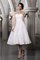 Herz-Ausschnitt Prinzessin Mini Brautkleid ohne Ärmeln mit Empire Taille - Bild 1