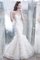 Meerjungfrau Plissiertes Bodenlanges Brautkleid mit Schleife mit Gürtel - Bild 1