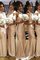 Meerjungfrau Nackenband Normale Taille Bodenlanges Brautjungfernkleid aus Satin - Bild 1