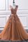 A Linie V-Ausschnitt Beliebt Prinzessin Ärmelloses Ballkleid aus Tüll mit Applike - Bild 1