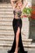 Tüll Glamourös Spitze Kleid Applikationen Juwel Ausschnitt Mantel Formale Club Kleider - Bild 1