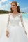 Duchesse-Linie Bodenlanges Romantisches Brautkleid mit Plissierungen mit Schleife - Bild 2
