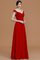 Prinzessin Chiffon Bodenlanges Brautjungfernkleid mit V-Ausschnitt mit Bordüre - Bild 29
