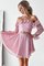 Funkelnd Chiffon Prinzessin Natürliche Taile Langärmeliges A-Linie Mini Cocktailkleid - Bild 1