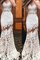 Schaufel-Ausschnitt Ärmelloses Sweep Zug Meerjungfrau Ballkleid mit Bordüre - Bild 1