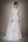 Meerjungfrau Juwel Ausschnitt Sweep Zug Tiefer V-Ausschnitt Brautkleid aus Spitze - Bild 1
