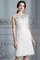 Schaufel-Ausschnitt Prinzessin Normale Taille Knielanges Brautkleid mit Bordüre - Bild 6