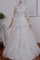 A-Line Reißverschluss Konservatives Brautkleid mit Bordüre mit Langen Ärmeln - Bild 1