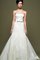 A-Line Normale Taille Satin Bodenlanges Brautkleid mit Applike - Bild 1