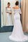 Schulterfrei Meerjungfrau Stil Hübsch Ärmellos Brautkleid mit Bordüre mit Sweep Zug - Bild 1