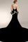 Meerjungfrau Hoher Kragen Bodenlanges Ballkleid mit Perlen mit Applikation - Bild 2