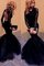 Schaufel-Ausschnitt Normale Taille Langärmeliges Ballkleid aus Tüll mit Bordüre - Bild 1