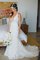 Spitze Ärmellos Plissiertes Schick Brautkleid mit Applike - Bild 1