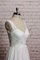 A-Line Chiffon Bodenlanges Brautkleid mit Plissierungen mit V-Ausschnitt - Bild 2