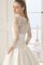 Gerüschtes Hoher Ausschnitt Elegantes Brautkleid aus Satin mit Bordüre - Bild 2