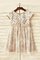 Reißverschluss A-Linie Kurze Ärmeln Prinzessin Blumenmädchenkleid mit Bordüre - Bild 2